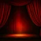 a set of red stage curtains